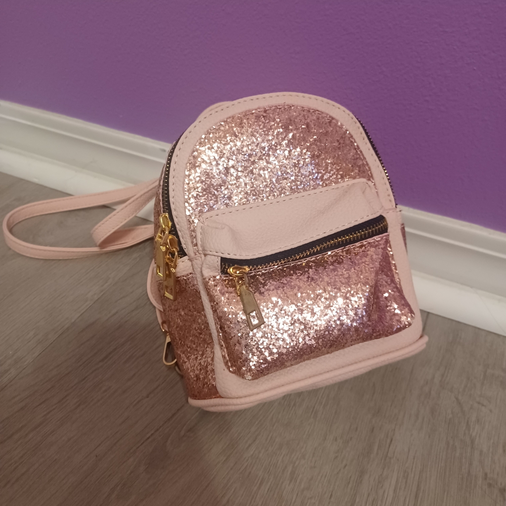 Pink Glitter Mini Backpack